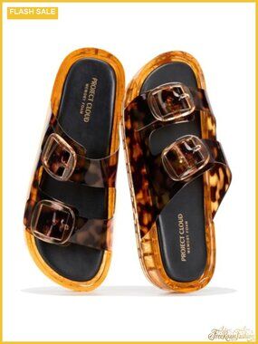 Women's Pool Slides Jelly Sandals - Memory Foam Slip On PVC Slide Sandals